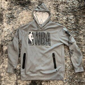 NBA Basketball Licensed Apparel Hoodie Sweatshirt Gray Size L Logo